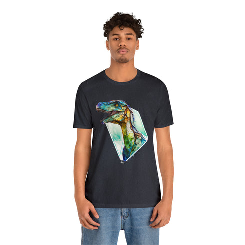 Stained Glass Velociraptor - Short Sleeve Tee